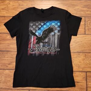 Sturgis Motorcycle Rally women's large black short sleeve t-shirt by Gildan